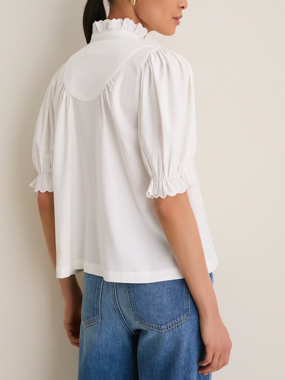 Tuckernuck Pomander Place White Selena Blouse Size Small.    24 - Picture 7 of 10